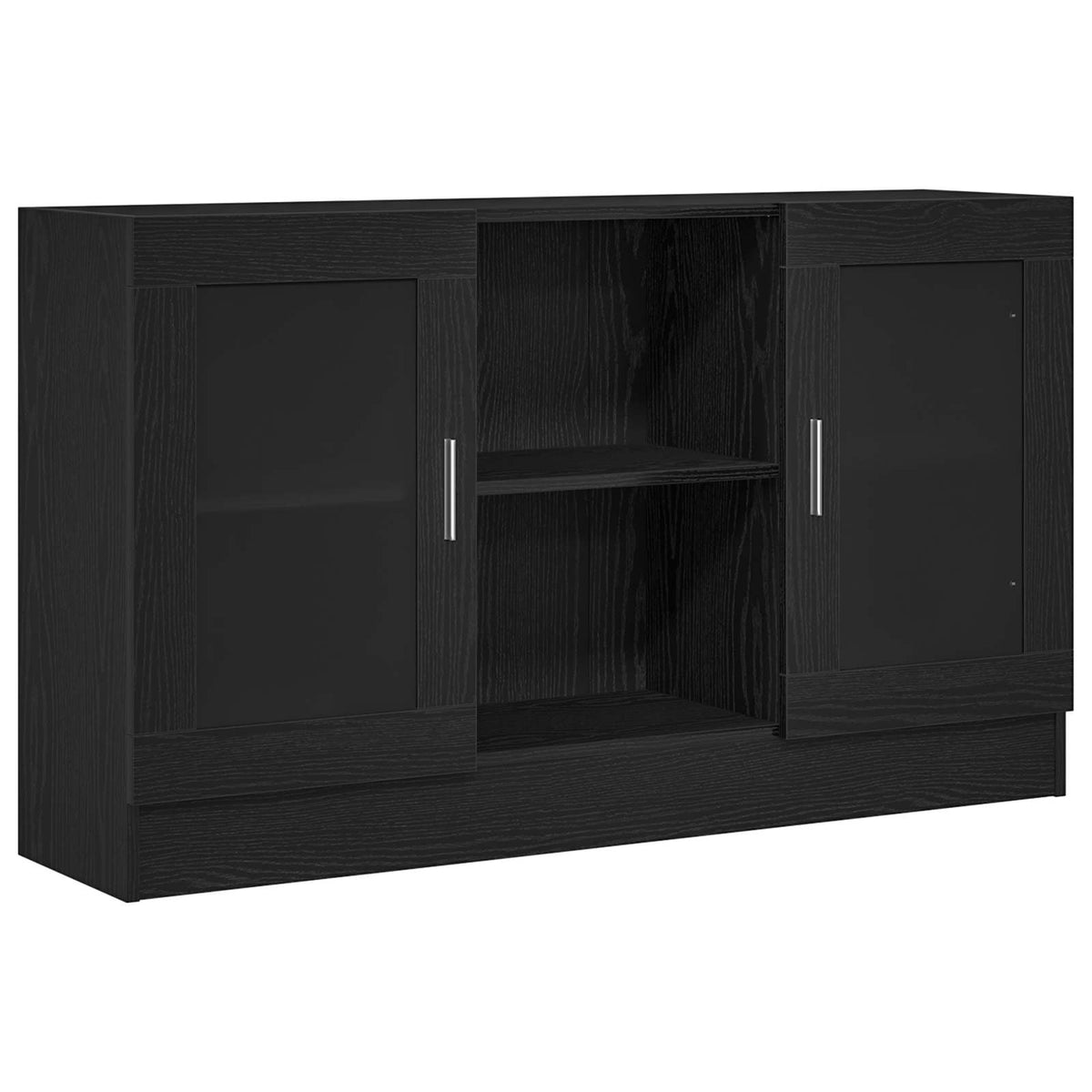Sideboard Schwarz Eichen-Optik 120 x 30,5 x 70 cm Holzwerkstoff