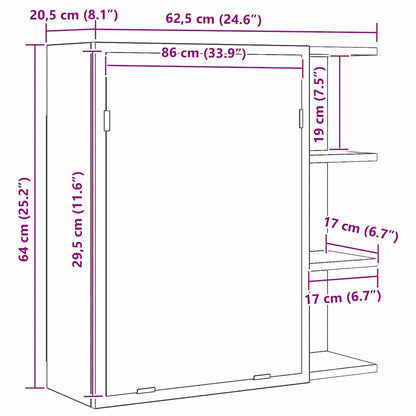 Badezimmerspiegelschrank Schwarz Eichen-Optik