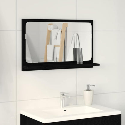 Spiegelablage Schwarz Eichen-Optik 60 x 10,5 x 37 cm
