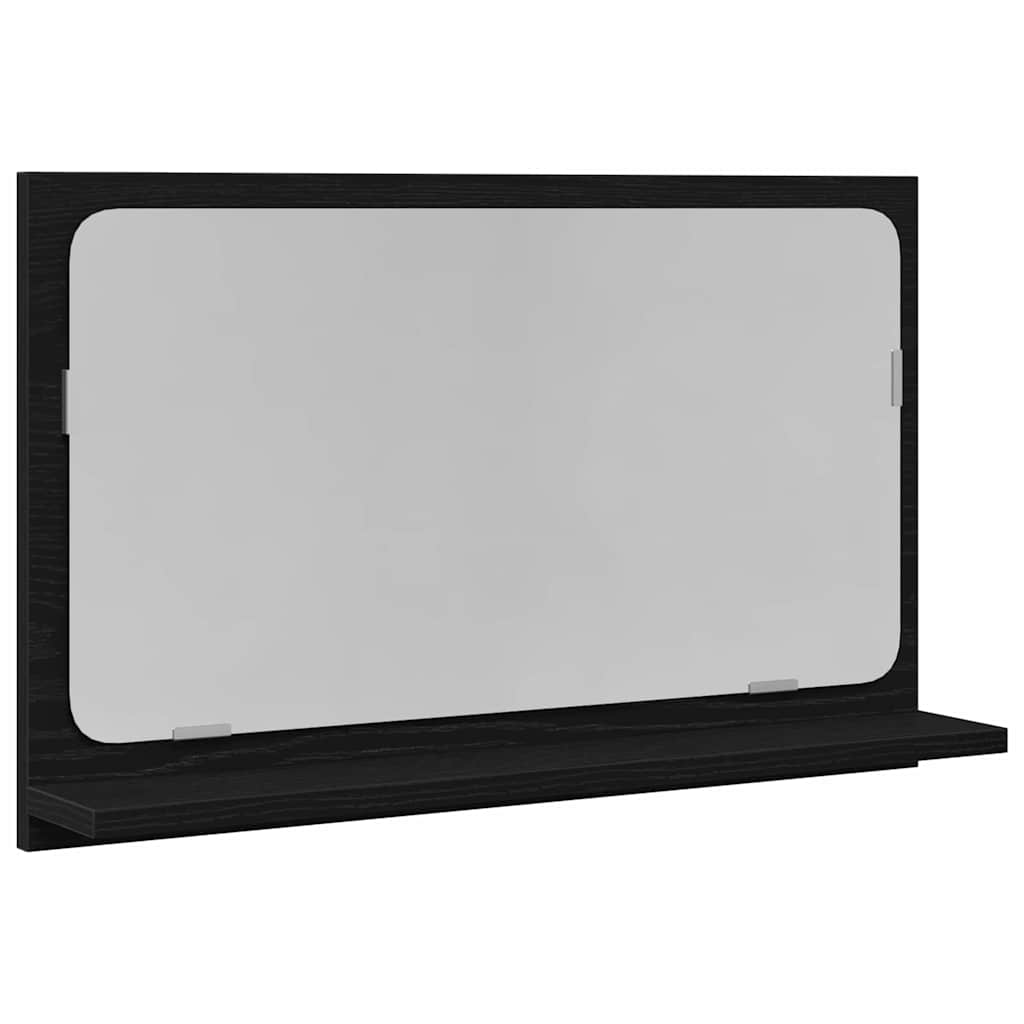 Spiegelablage Schwarz Eichen-Optik 60 x 10,5 x 37 cm