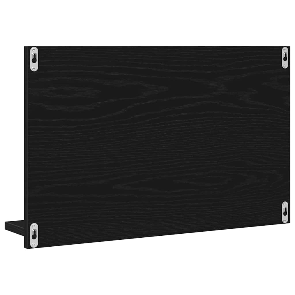 Spiegelablage Schwarz Eichen-Optik 60 x 10,5 x 37 cm