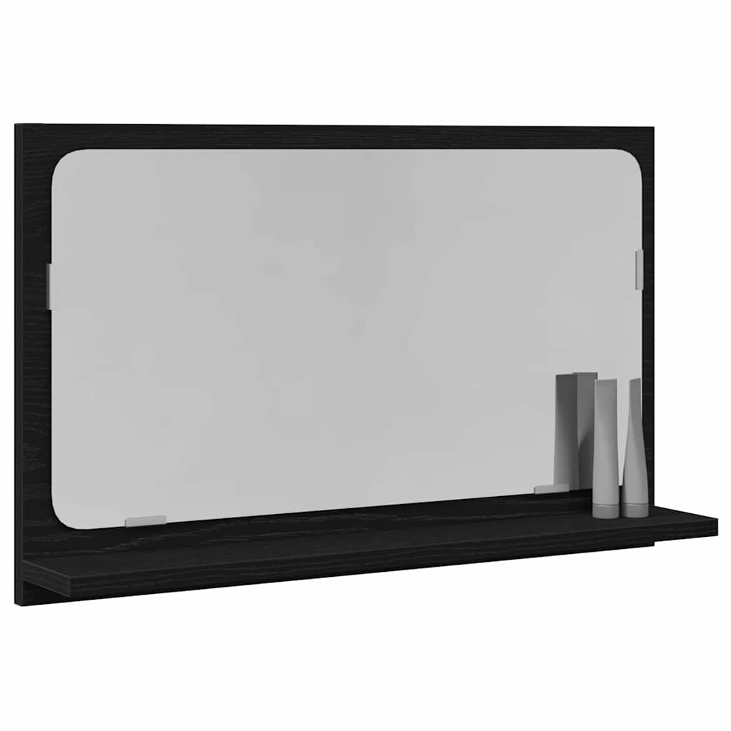 Spiegelablage Schwarz Eichen-Optik 60 x 10,5 x 37 cm