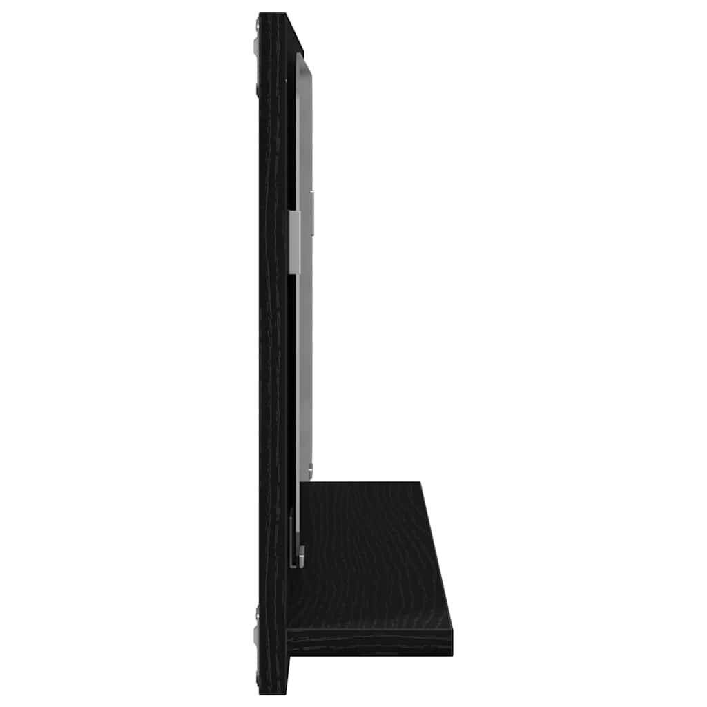 Spiegelablage Schwarz Eichen-Optik 60 x 10,5 x 37 cm