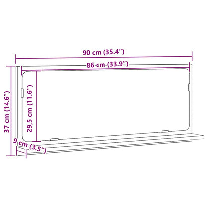Spiegelablage Altholz 90 x 10,5 x 37 cm Holzwerkstoff