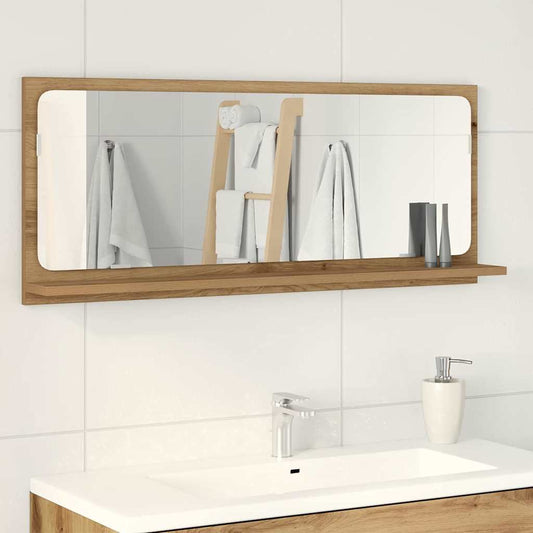 Spiegelregal mit Regal Handwerklich gefertigter Eichenholz