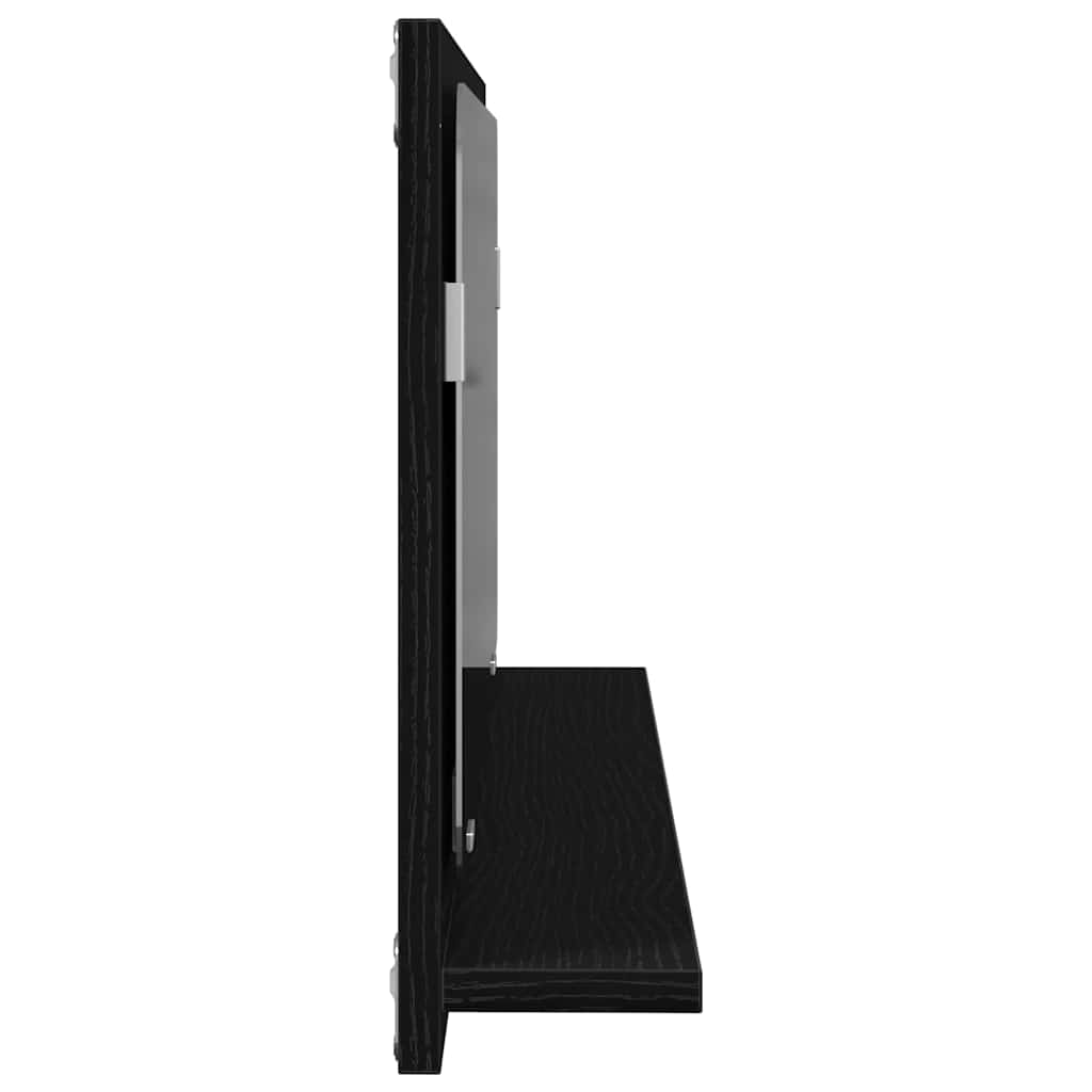 Spiegelablage Schwarz Eichen-Optik 90 x 10,5 x 37 cm