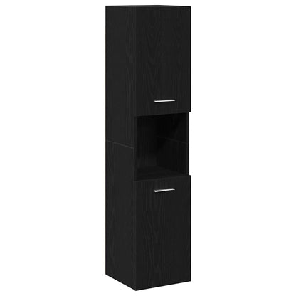 Badezimmerschrank Schwarz Eichen-Optik 30 x 30 x 130 cm