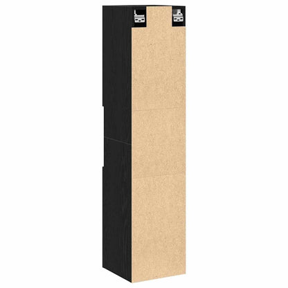 Badezimmerschrank Schwarz Eichen-Optik 30 x 30 x 130 cm