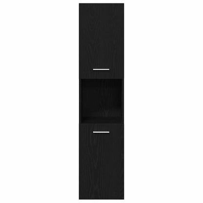 Badezimmerschrank Schwarz Eichen-Optik 30 x 30 x 130 cm