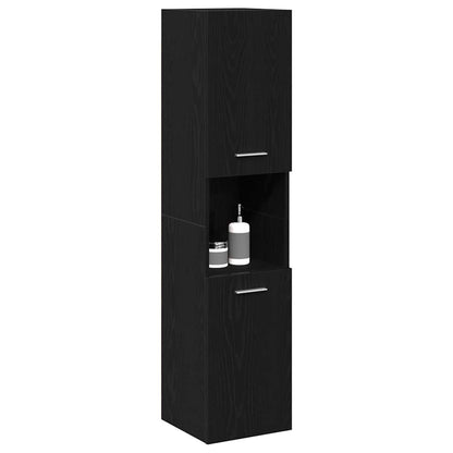 Badezimmerschrank Schwarz Eichen-Optik 30 x 30 x 130 cm