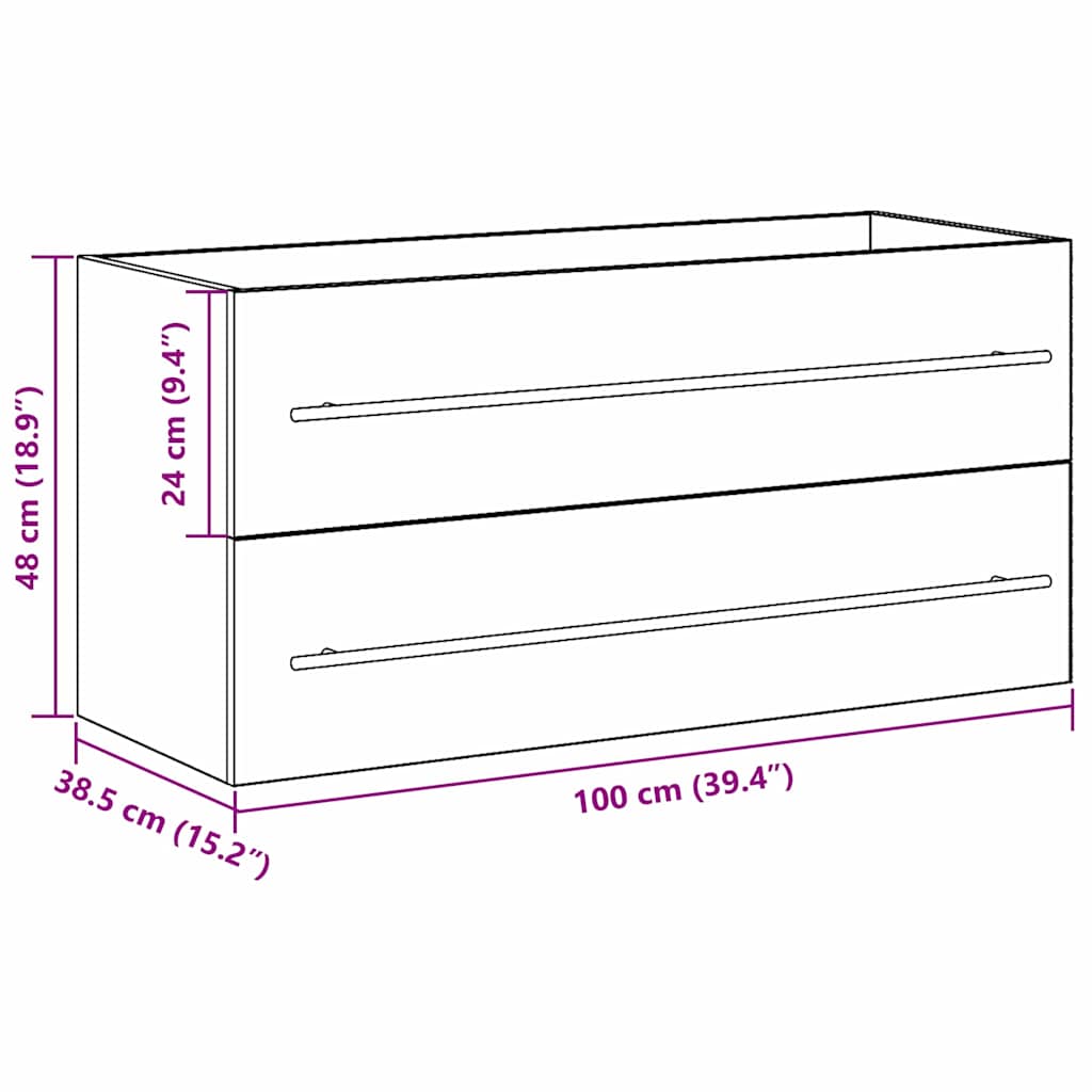 Waschbeckenunterschrank Altholz-Optik 100x38,5x48 cm