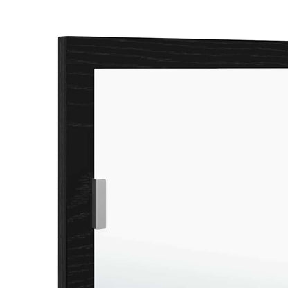 LED-Badezimmerspiegel Schwarz Eichen-Optik 100 x 8,5 x 37 cm