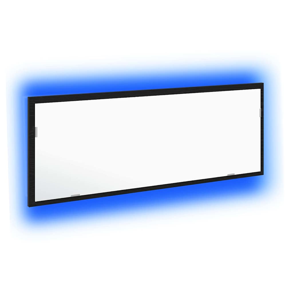 LED-Badezimmerspiegel Schwarz Eichen-Optik 100 x 8,5 x 37 cm
