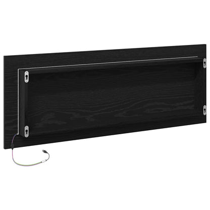 LED-Badezimmerspiegel Schwarz Eichen-Optik 100 x 8,5 x 37 cm