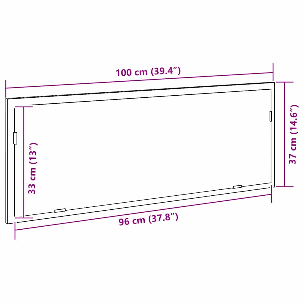 LED-Badezimmerspiegel Schwarz Eichen-Optik 100 x 8,5 x 37 cm