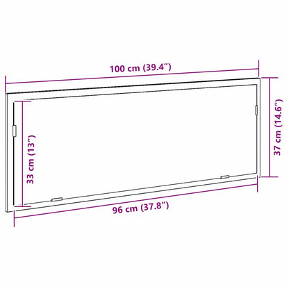 LED-Badezimmerspiegel Schwarz Eichen-Optik 100 x 8,5 x 37 cm
