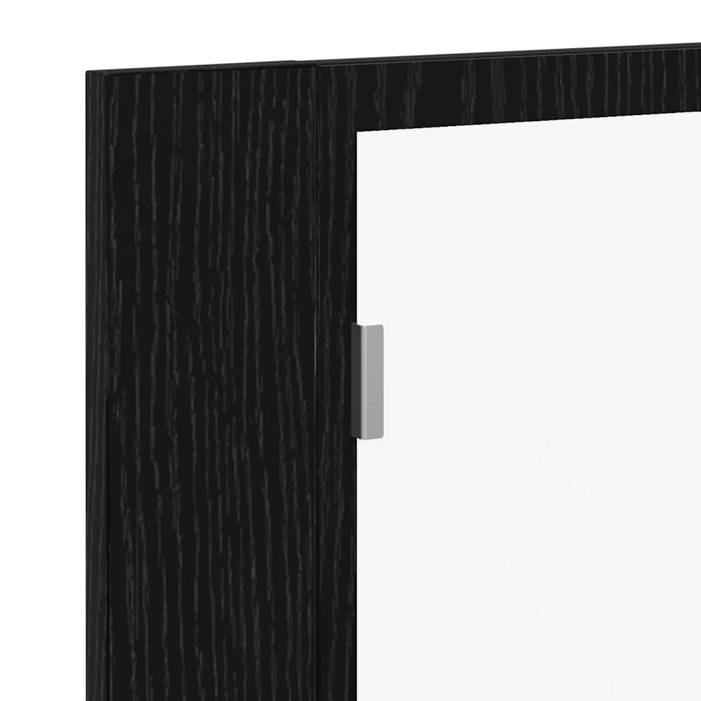 Badezimmerspiegelschrank Schwarz Eichen-Optik 60 x 12 x 45 cm