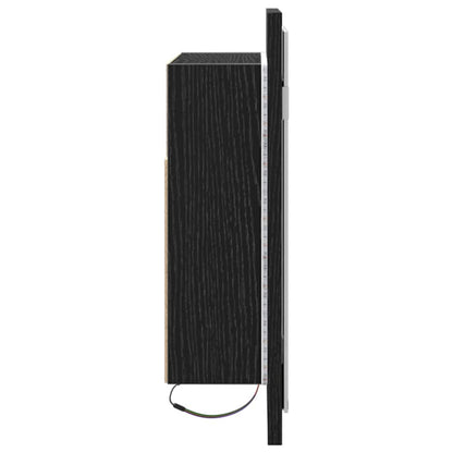 Badezimmerspiegelschrank Schwarz Eichen-Optik 60 x 12 x 45 cm
