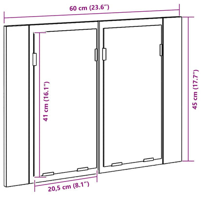 Badezimmerspiegelschrank Schwarz Eichen-Optik 60 x 12 x 45 cm