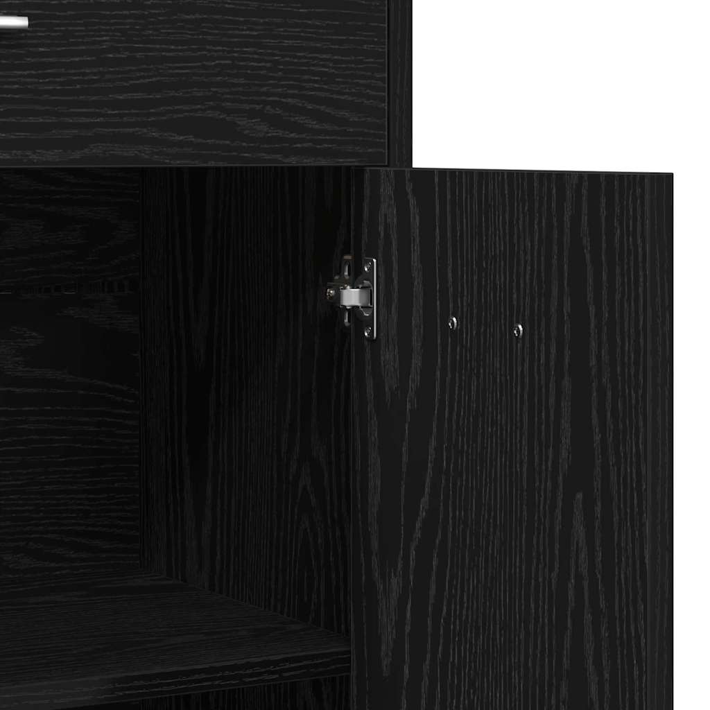 Badezimmerschrank Schwarz Eichen-Optik 60 x 33 x 80 cm