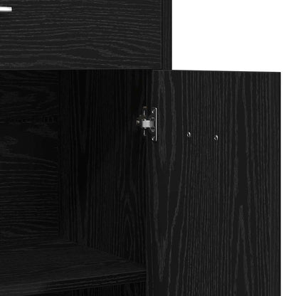 Badezimmerschrank Schwarz Eichen-Optik 60 x 33 x 80 cm