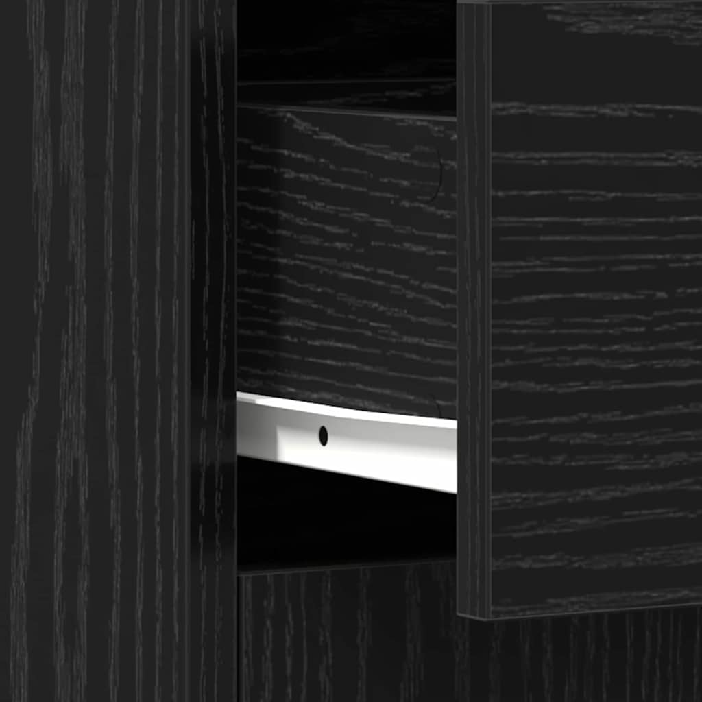 Badezimmerschrank Schwarz Eichen-Optik 60 x 33 x 80 cm