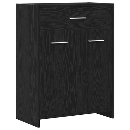 Badezimmerschrank Schwarz Eichen-Optik 60 x 33 x 80 cm