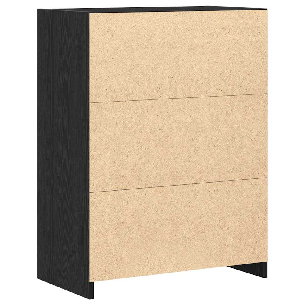 Badezimmerschrank Schwarz Eichen-Optik 60 x 33 x 80 cm