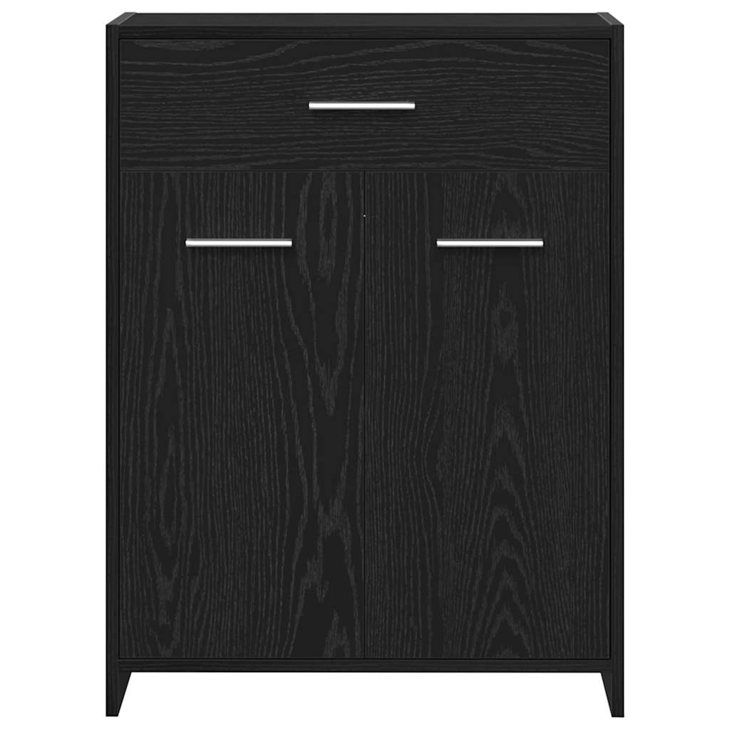 Badezimmerschrank Schwarz Eichen-Optik 60 x 33 x 80 cm