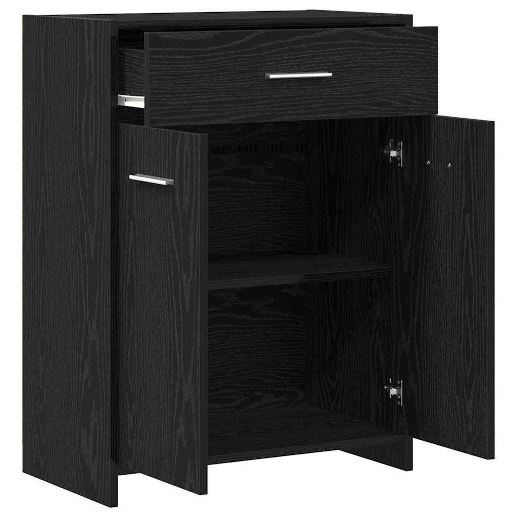 Badezimmerschrank Schwarz Eichen-Optik 60 x 33 x 80 cm