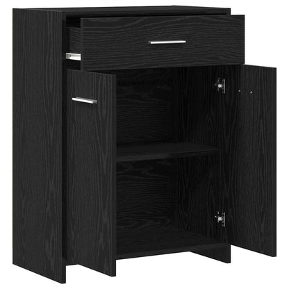 Badezimmerschrank Schwarz Eichen-Optik 60 x 33 x 80 cm