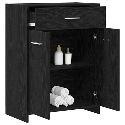 Badezimmerschrank Schwarz Eichen-Optik 60 x 33 x 80 cm