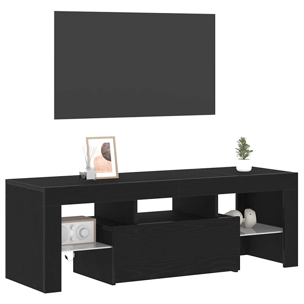 TV-Schränk 120 x 35 x 40 cm Schwarz Eichen-Optik Holzwerkstoff
