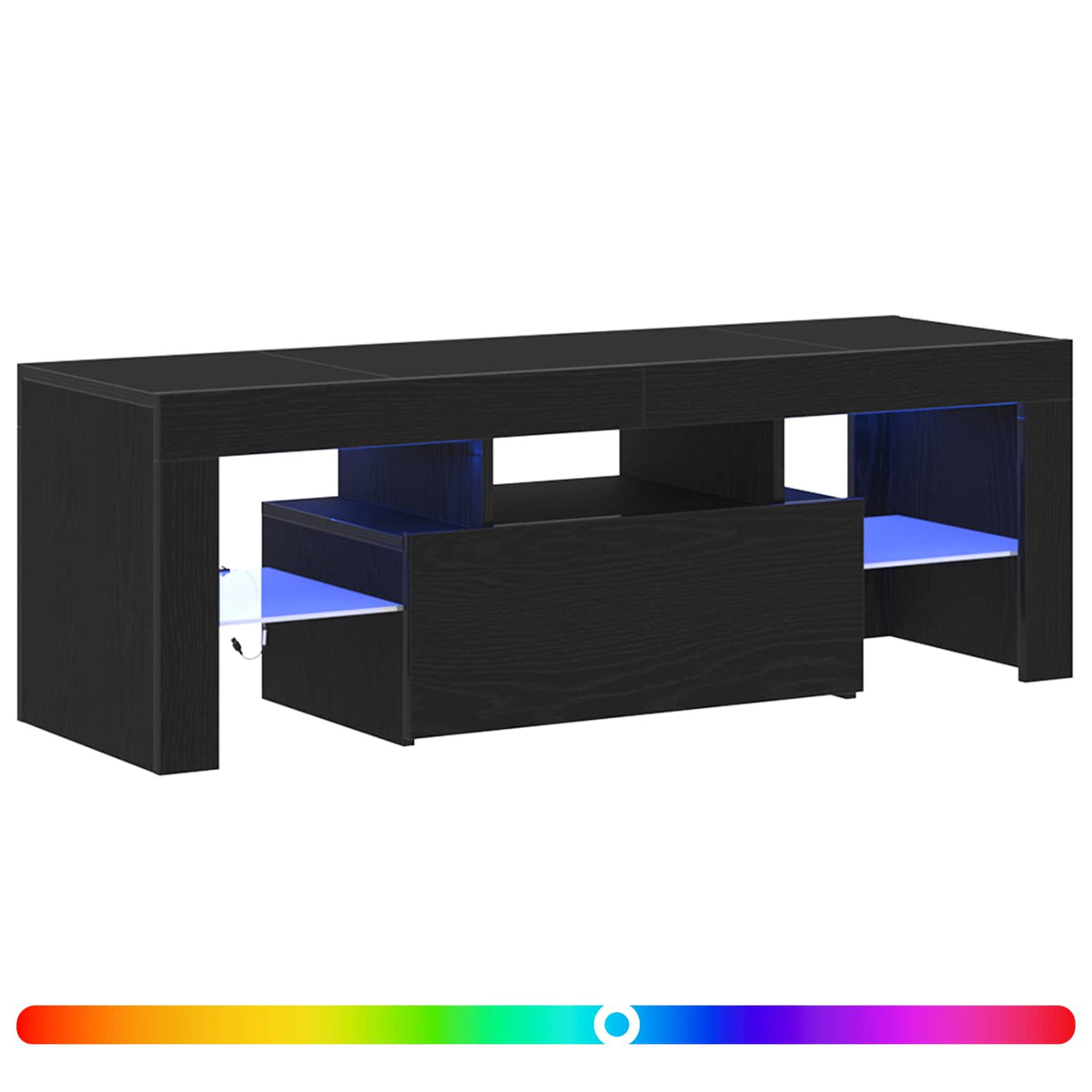 TV-Schränk 120 x 35 x 40 cm Schwarz Eichen-Optik Holzwerkstoff