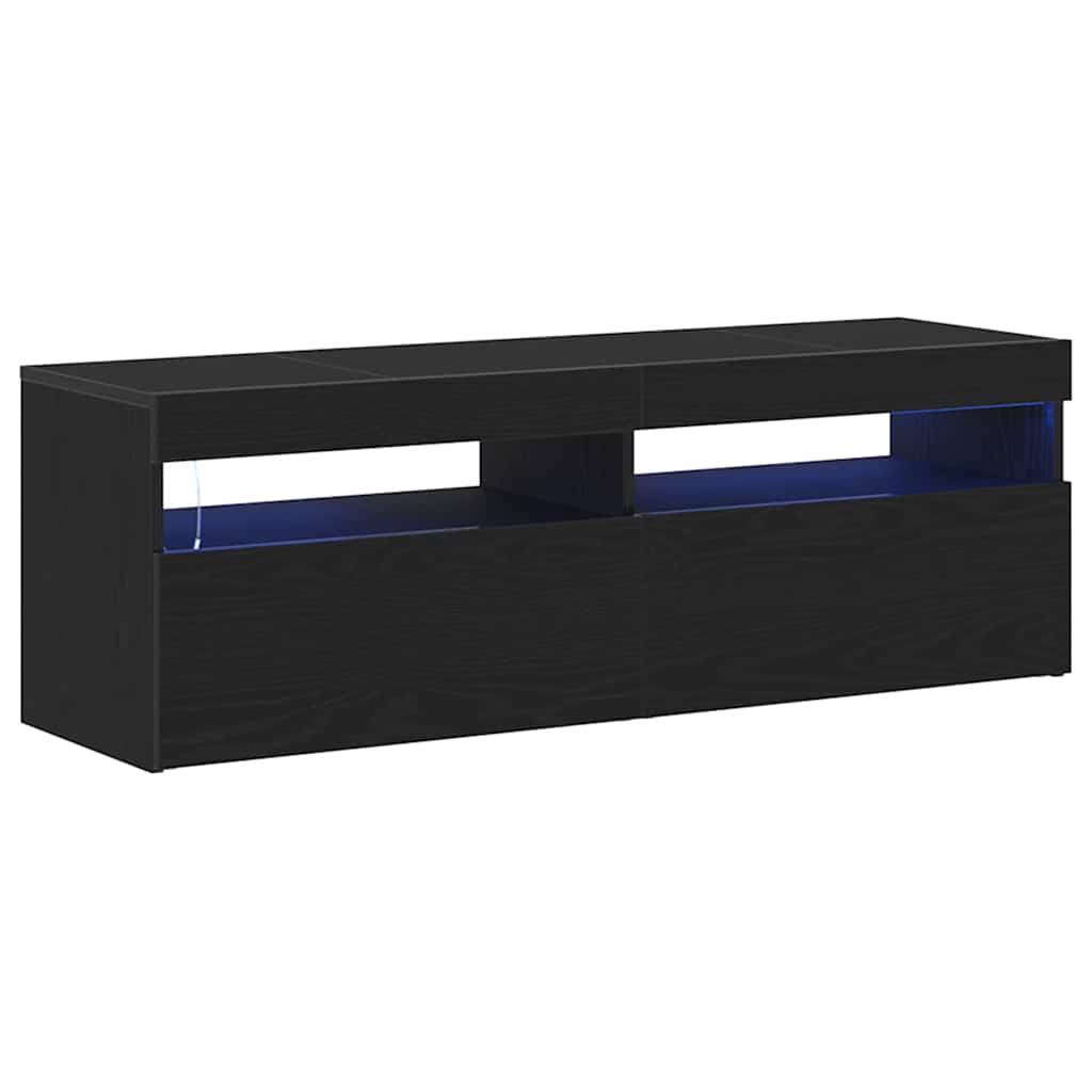 TV-Schränk 120 x 35 x 40 cm Schwarz Eichen-Optik Holzwerkstoff