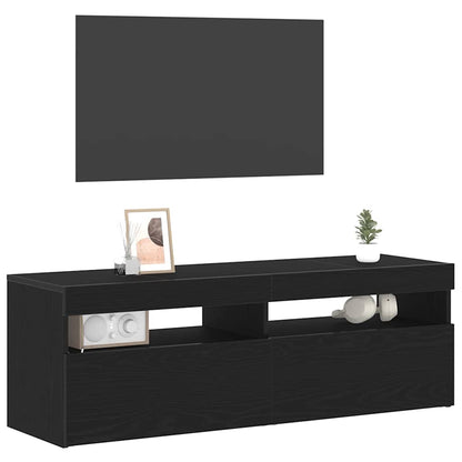 TV-Schränk 120 x 35 x 40 cm Schwarz Eichen-Optik Holzwerkstoff