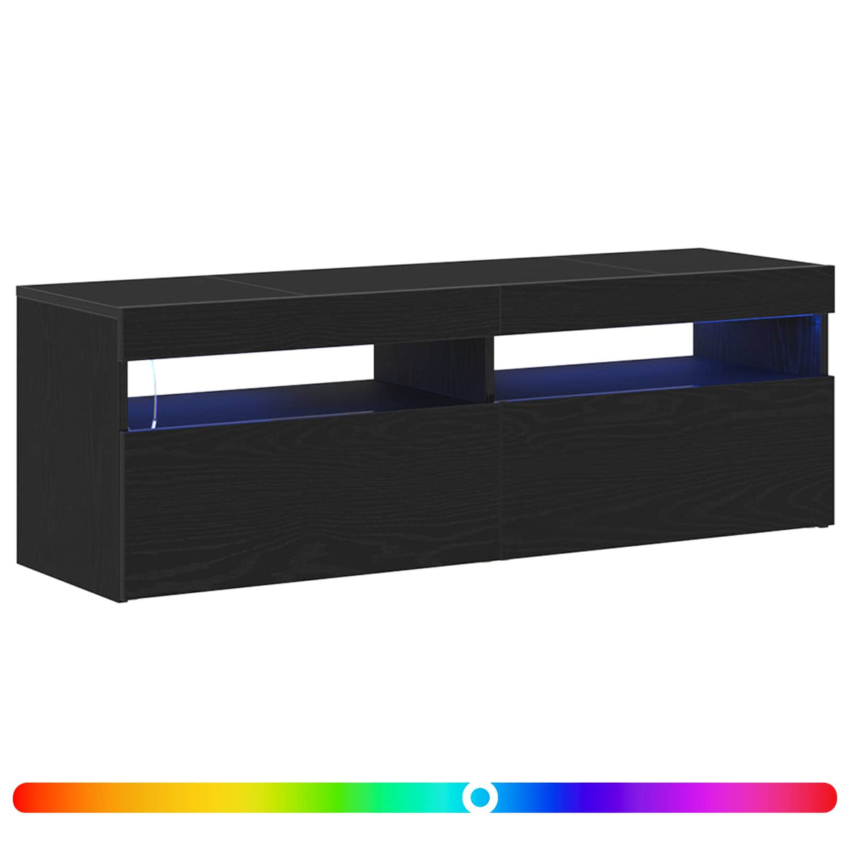 TV-Schränk 120 x 35 x 40 cm Schwarz Eichen-Optik Holzwerkstoff