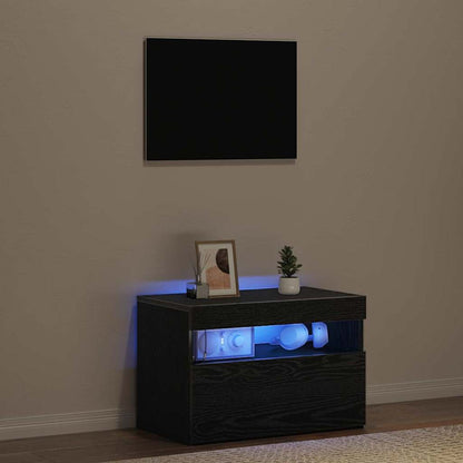 TV-Schränk 60 x 35 x 40 cm Schwarz Eichen-Optik Holzwerkstoff