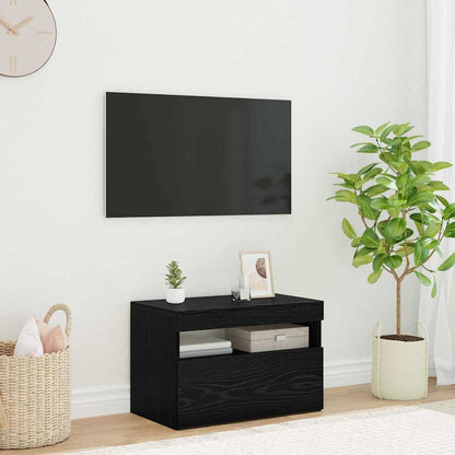 TV-Schränk 60 x 35 x 40 cm Schwarz Eichen-Optik Holzwerkstoff