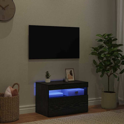 TV-Schränk 60 x 35 x 40 cm Schwarz Eichen-Optik Holzwerkstoff