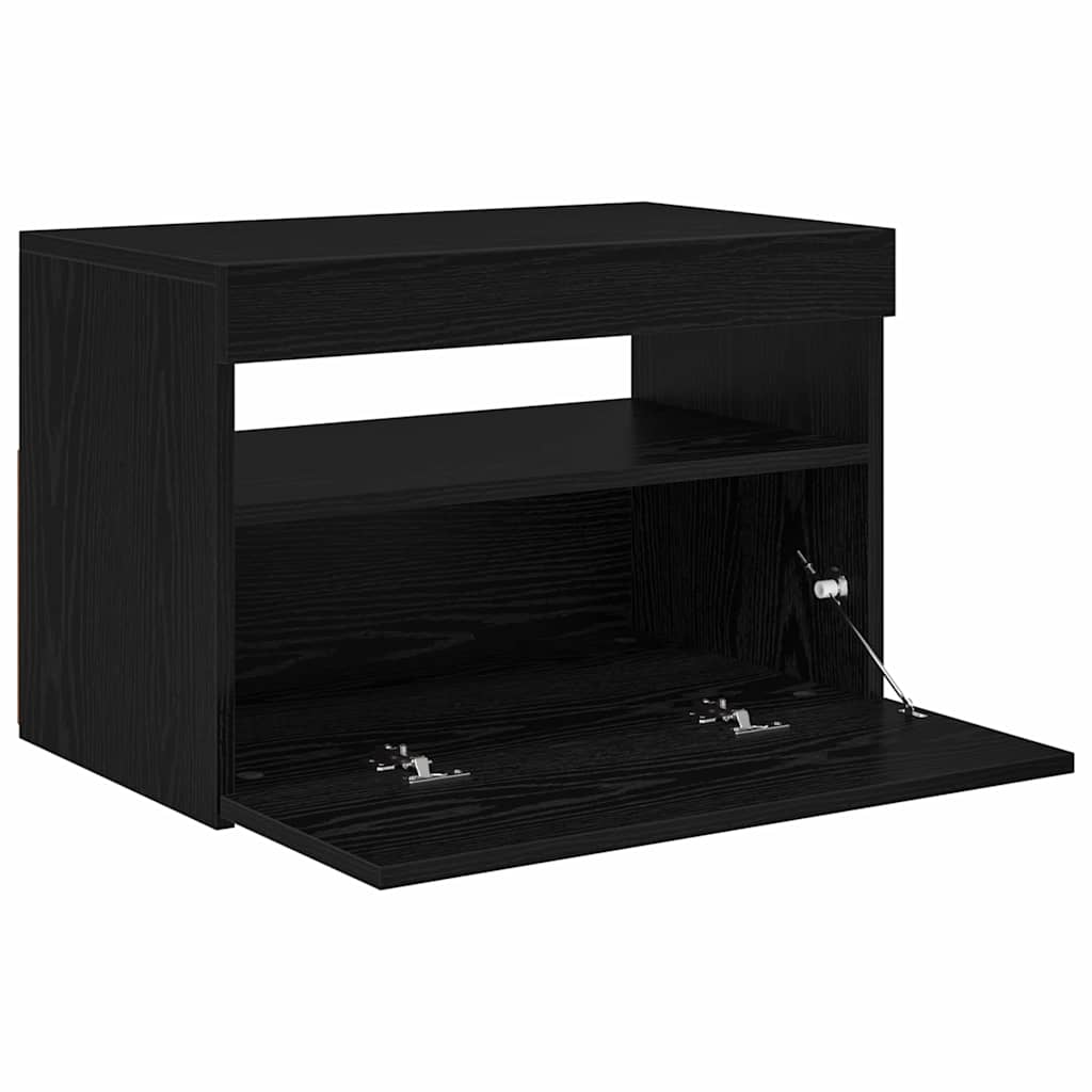 TV-Schränk 60 x 35 x 40 cm Schwarz Eichen-Optik Holzwerkstoff