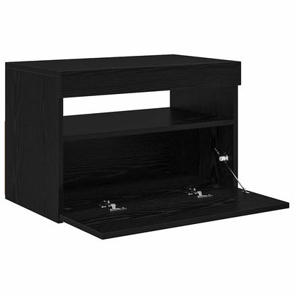 TV-Schränk 60 x 35 x 40 cm Schwarz Eichen-Optik Holzwerkstoff