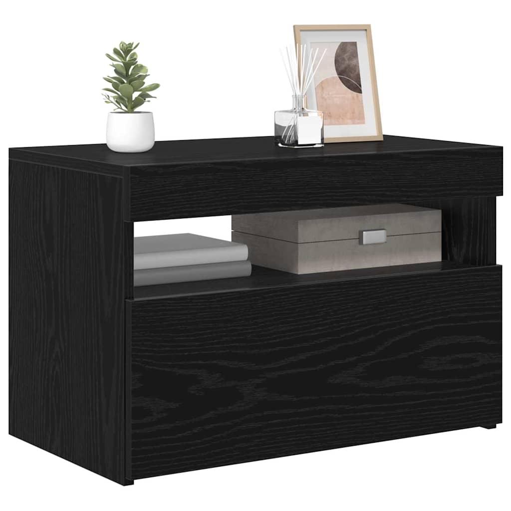 TV-Schränk 60 x 35 x 40 cm Schwarz Eichen-Optik Holzwerkstoff