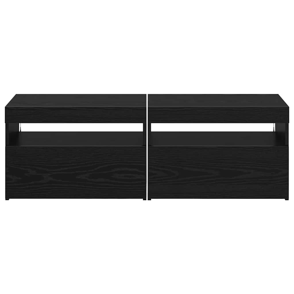 TV-Schränk 2 stk. Schwarz Eichen-Optik Holzwerkstoff