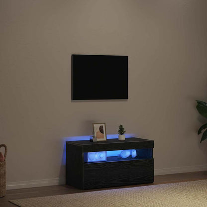 TV-Schränk 75 x 35 x 40 cm Schwarz Eichen-Optik Holzwerkstoff