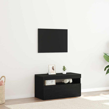 TV-Schränk 75 x 35 x 40 cm Schwarz Eichen-Optik Holzwerkstoff