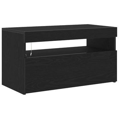 TV-Schränk 75 x 35 x 40 cm Schwarz Eichen-Optik Holzwerkstoff