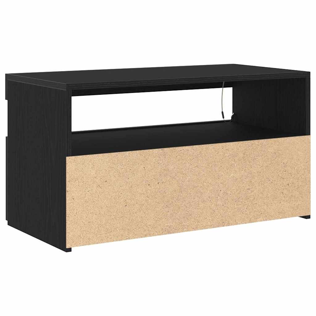 TV-Schränk 75 x 35 x 40 cm Schwarz Eichen-Optik Holzwerkstoff