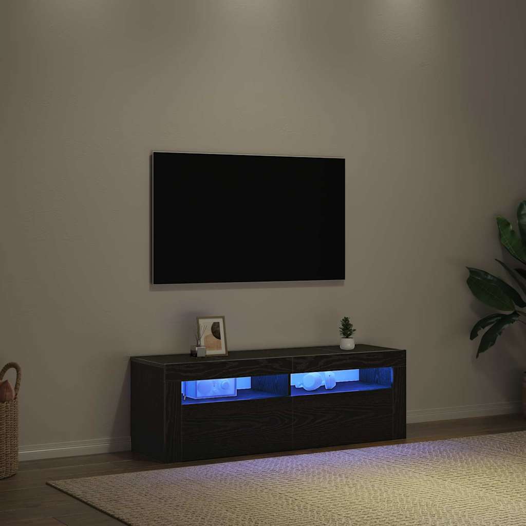 TV-Schränk 120 x 35 x 40 cm Schwarz Eichen-Optik Holzwerkstoff