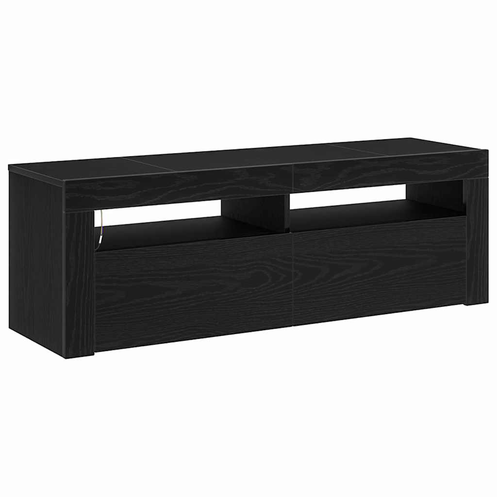 TV-Schränk 120 x 35 x 40 cm Schwarz Eichen-Optik Holzwerkstoff